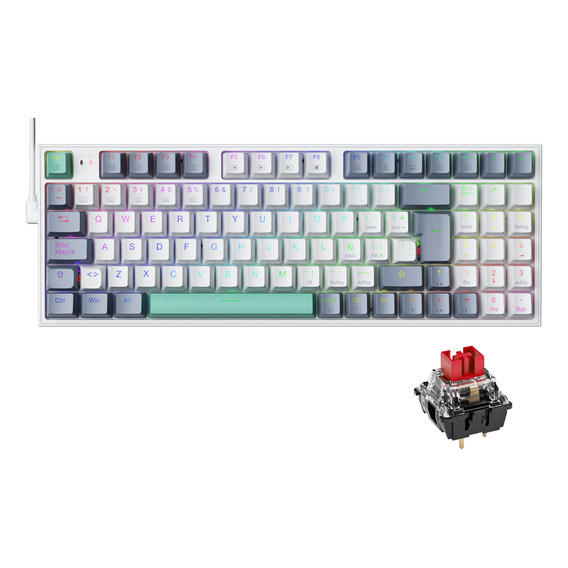 Teclado Mecánico Gamer Machenike K500 Switches Rojos Rgb