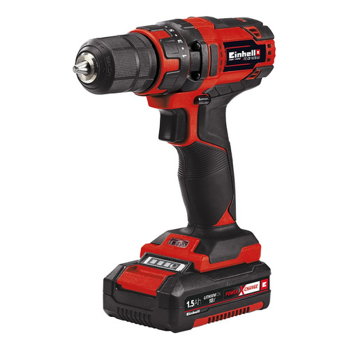 Taladro destornillador Einhell con batería TC-CD 18/35 de 18 V, color negro/rojo, frecuencia 60 Hz, bivolt