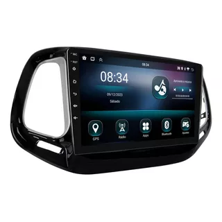 Multimidia Compass 2017/2021 Android 13 2gb Carplay 9p Qled