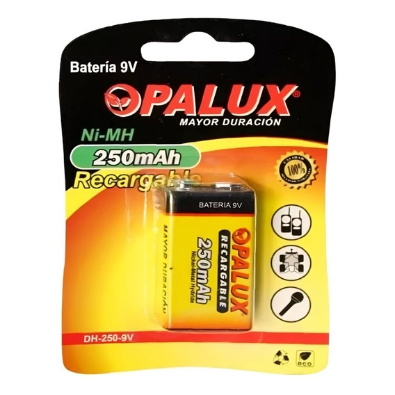 Batería Recargable 9v 250mah Opalux Dh-250-9v - Edisel