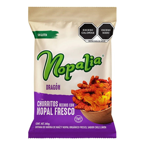 7 Pack Churrito De Nopal Dragón Nopalia 80