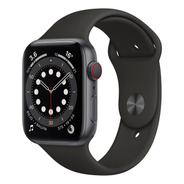 Apple Watch  Series 6 (gps+cellular) - Caja De  Aluminio Gris Espacial De 44 Mm - Correa Deportiva Negro