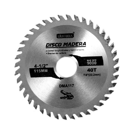 Disco Sierra Circular Madera 115x40 Dientes Dma117 Uyustools Color Plateado