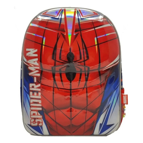 Mochila Espalda Spiderman 3d Relie 12 P Wabro Sharif Express Color Rojo -W10167