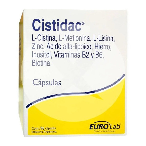 Cistidac 96 Caps Salud Del Cabello Y Uñas Eurolab Original