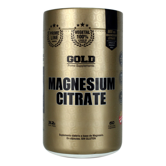 Citrato De Magnesio 800 Mg 60 Caps Sin Sabor Gold Nutrition