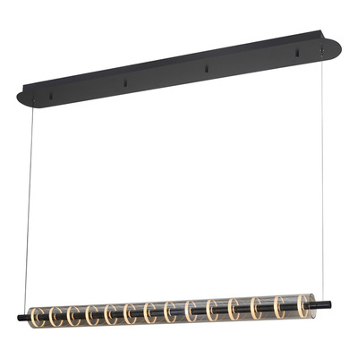 Colgante Led Sidney M 24w Negro Deco Moderno 1,24mt  Negro