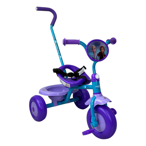Triciclo Para Niños Frozen Bastón con Cinturon 3 Puntos, Color Azul