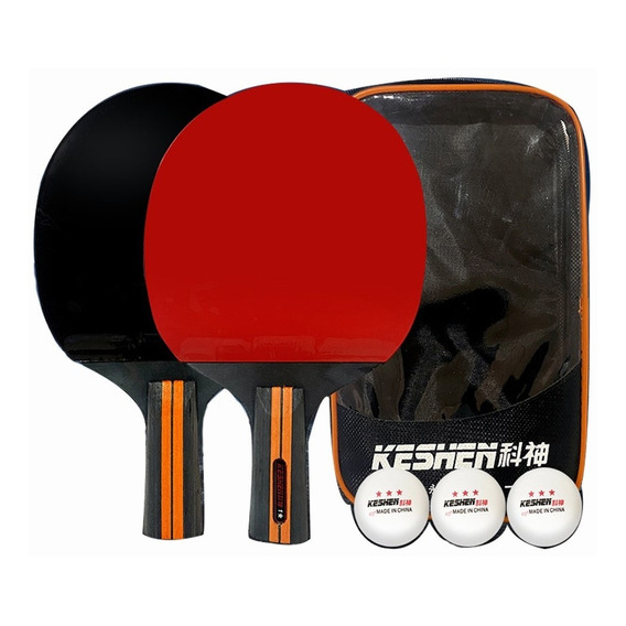 Juego De 2 Raquetas De Ping Pong Con 3 Pelotas Y Estuche