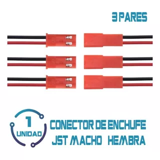 3 Pares Conector De Enchufe Jst Macho + Hembra 2 Pines