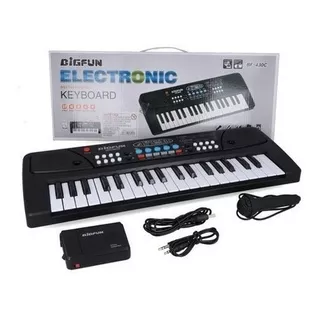 Órgano Piano Con Microfono 37 Teclas Para Niños Música Color Negro