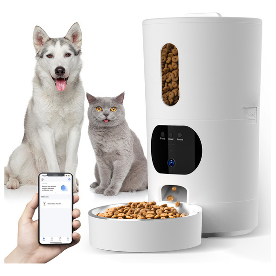 Comedero Automático Para Mascotas Cámara, 5g & 2.4g Wifi, 4l