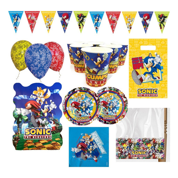 Pack Cumpleaños Sonic X 18 Cotillón Activarte