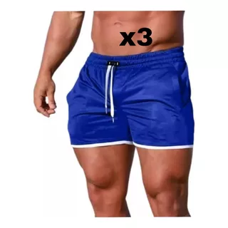 Promo: 3 Pantaloneta, Shorts ,slim Fit-,gym. 2021