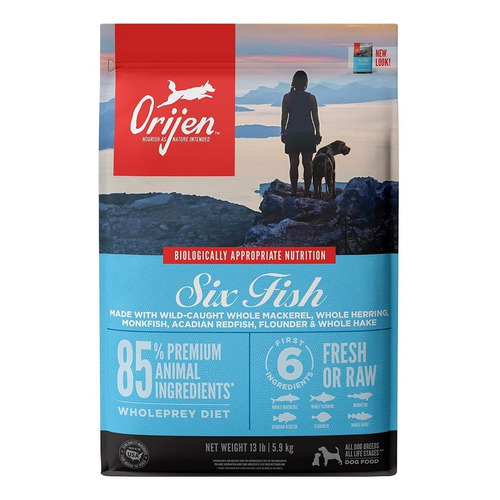 Alimento Orijen Six Fish para perro todas las edades todos los tamaños sabor pescado en bolsa de 11.4kg