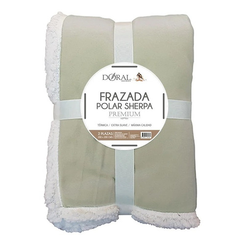 Frazada Polar Sherpa Premium 2 Plazas Doral Color Café Claro