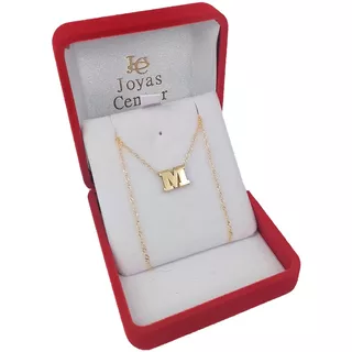 Conjunto Oro 18k Cadena 1 Gramo Letra Inicial Pasante A6c