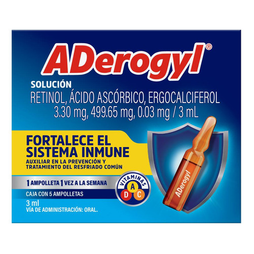 Aderogyl vitaminas fortalece el sistema inmune 5 ampolletas