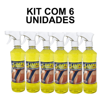 Kit Com 6 Limpa Estofados Spray 500ml Automotivo Premium