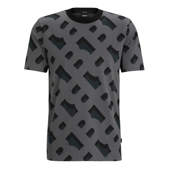 Playera Boss De Hombre Con Monograma En Jacquard De Algodón