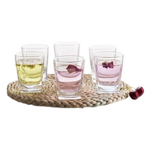Set Vaso Vidrio Para Whisky Elegante Coctel Bar Vidrio Color Transparente