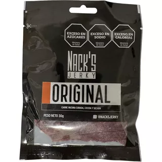 Charqui Nack's Jerky Original 6 U. X 30g. Porción Justa!