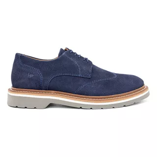 Sapato Social Couro Nobre Esport Fino Original Oxford Azul