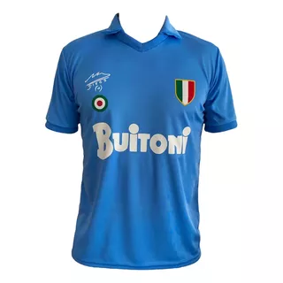  Camiseta Napoli Buitoni Campeon Italia 1986 Celeste Retro
