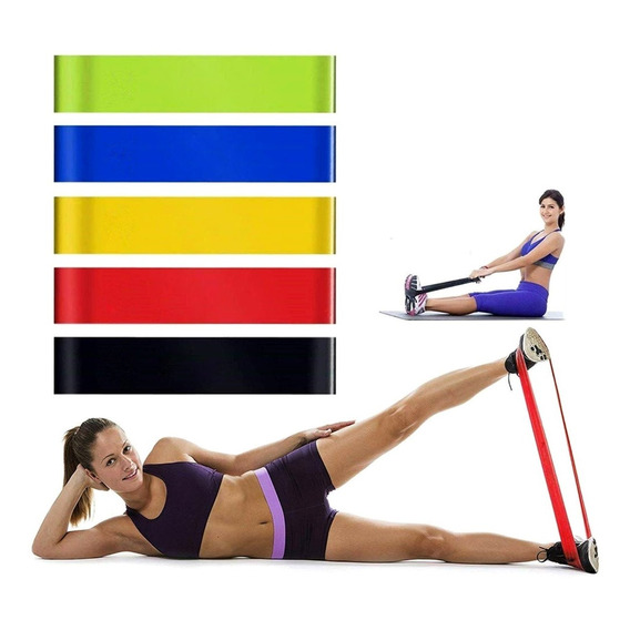 Bandas Elasticas Fitness De Resistencia Ejercicios Kit De 5 