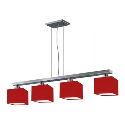 Colgante 4 Luces Pantallas Cuadradas Apto Led Luz Desing