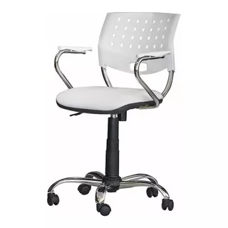 Silla De Escritorio Jmi Greta Giratoria Cromada Ergonómica  Blanca