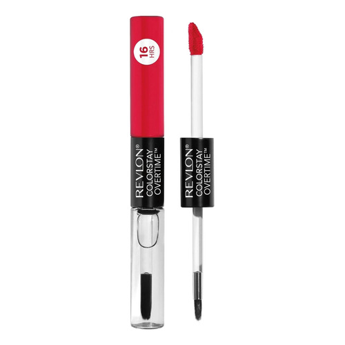 Labial Líquido Cs Overtime Lipcolor Tono Forever Scarlet Acabado Gloss