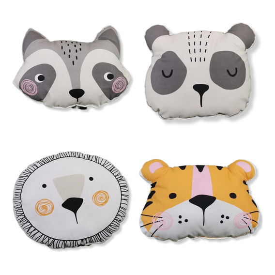 Almohada Infantil Premium Tigre Mapache León Oso