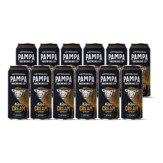 Cerveza Artesanal Pampa Cream Stout 473cc X12