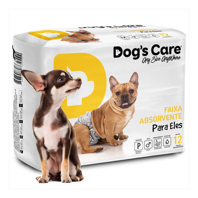 Fralda Higiênica Descart. Cães Dogs Care - Macho P - 12unid.