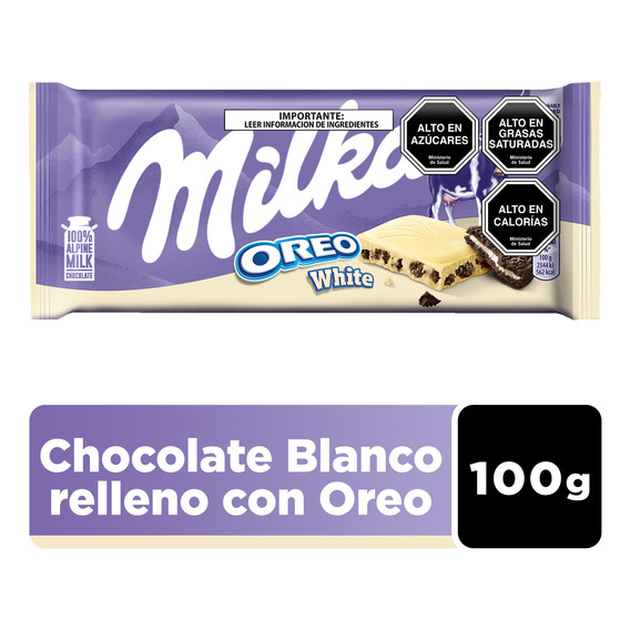 Chocolate Milka® Blanco Relleno Con Oreo® Y Crema 100g