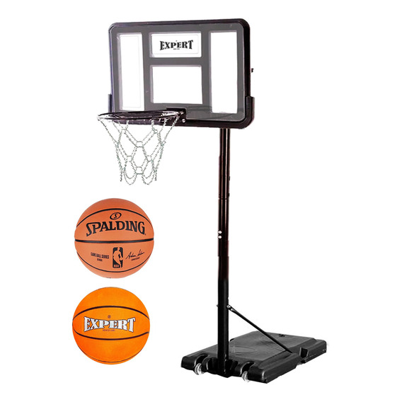 Tablero Acrílico 3.1m Basketball Portátil + Spalding- El Rey