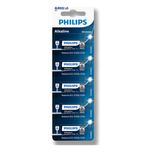 Pila 23A Philips Alcalina 8LR932P5B/59 Cilíndrica - pack de 5 unidades