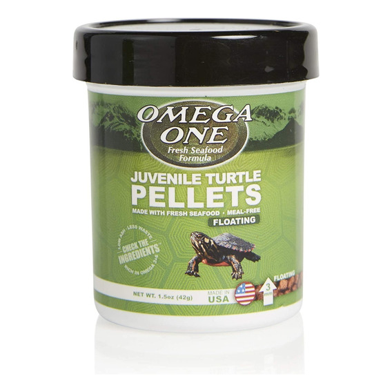 Omega One Juvenile Turtle Pellets Floating 42g Alimento Tortugas Reptiles Y Ajolotes Pequeños. Granulos Flotantes 3mm A Base De Salmón, Arenque Y Camaron Entero. Rico En Omega 3 Y 6