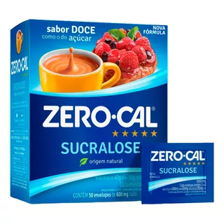 Adoçante Em Pó Sucralose Zero Cal Caixa 30g 50 Unidades