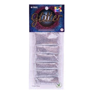 Glitter Gibre Givre Purpurina X6 Plateado Aluminio