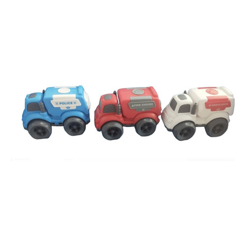 Pack 3 Mini Camiones ,kinetic Truck, Bombero,policia,ambula Color Foto
