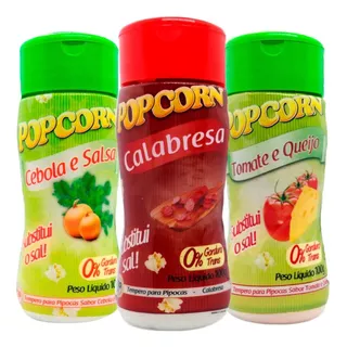 Combo 3 Temperos Pipoca Popcorn Sabores Cebola E Salsa