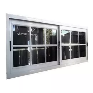 Ventana Aluminio 150x60 Vidrio Repartido Mosquitero 
