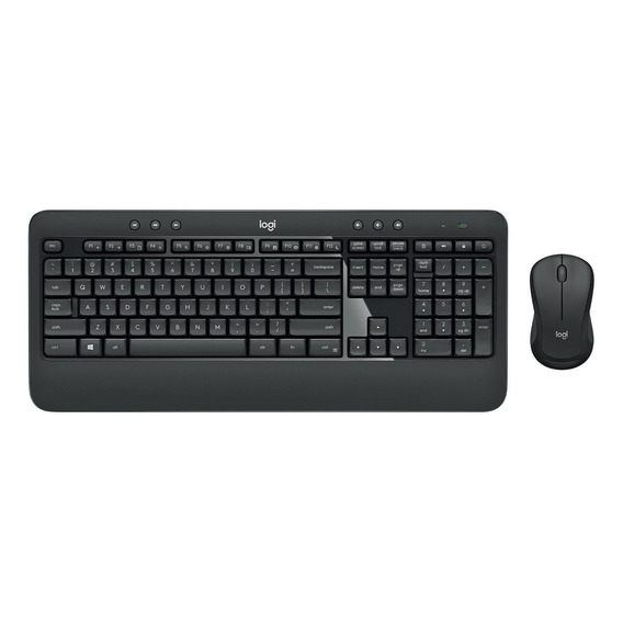 Kit de teclado y mouse inalámbrico Logitech MK540 Español Latinoamérica de color negro