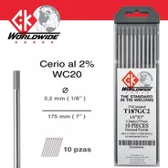 Ck Wc20 - Electrodo Tunsgteno Tig Cerio 2% | 3.2mm 1/8
