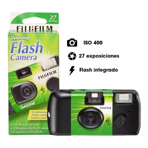  Fujifilm QuickSnap Flash 400 - Cámara desechable, 35mm, paño de  microfibra : Electrónica