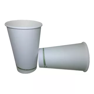 50 Vasos 16 Oz. Desechables Biodegradables De Papel Pla