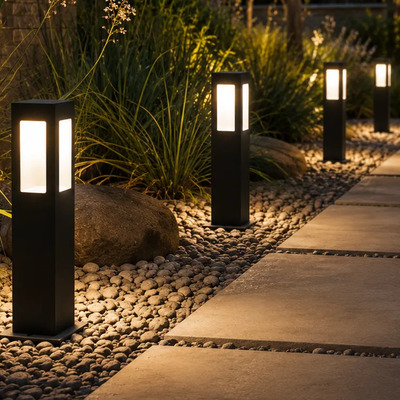 Baliza Columna 8040 1xe27 40cm Negro Negro