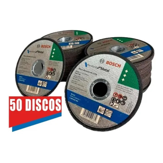 50 Discos Corte Std Metal 4 1/2 115x1,0mm Bosch